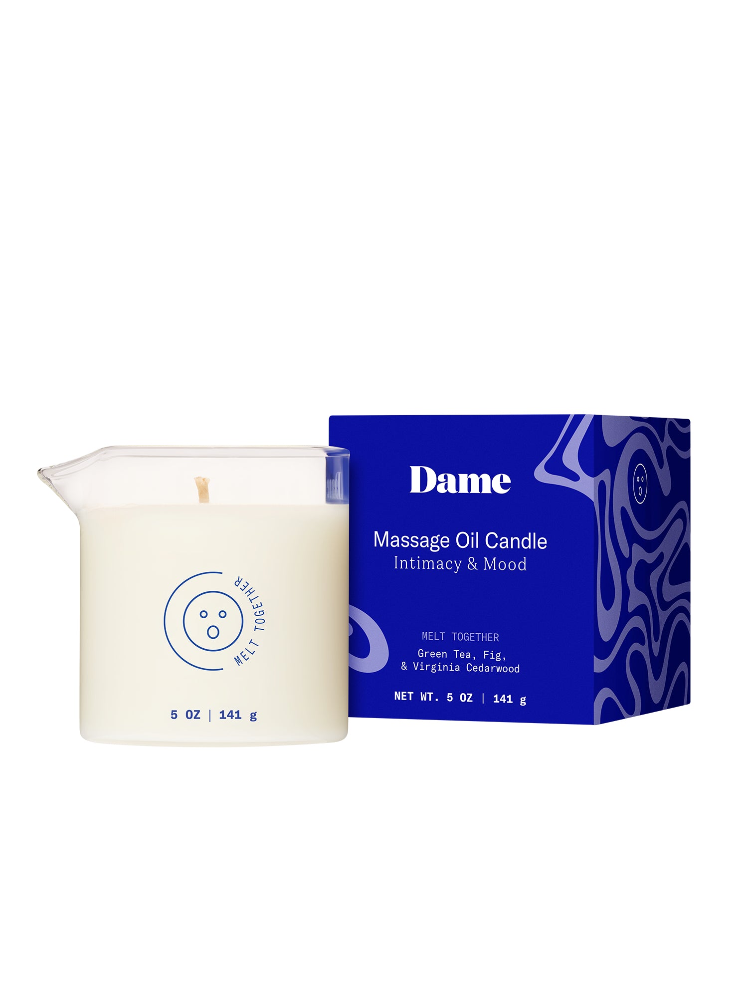 Dame Melt Together Massage Oil Candle and Box