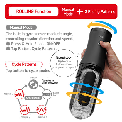 Tenga Flip Zero EVR Electronic Masturbator black rolling function